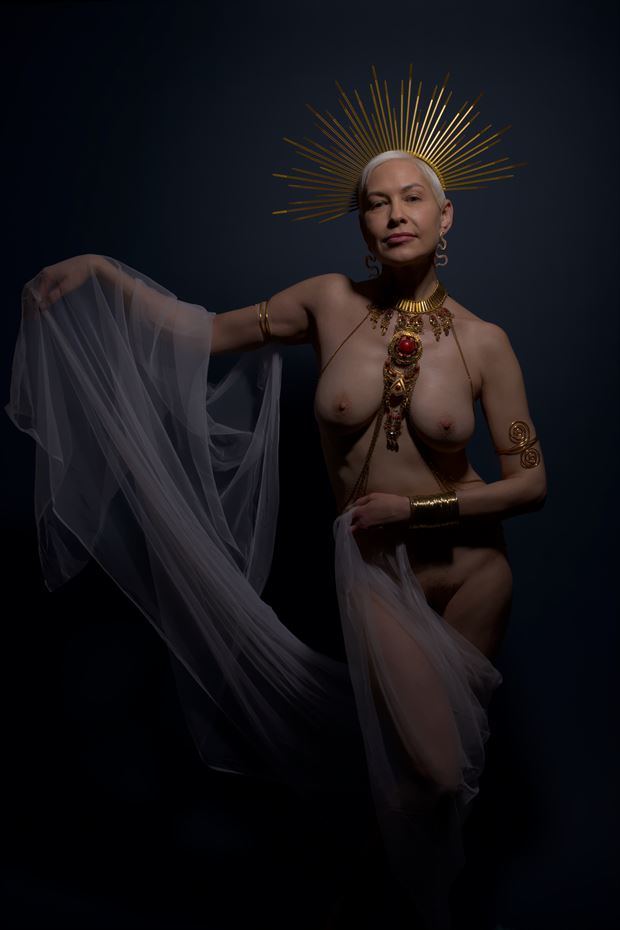 golden goddess artistic nude photo by model ann teak model