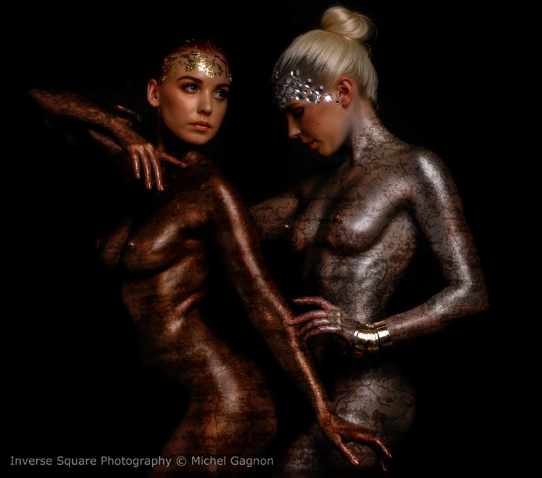 golden goddesses artistic nude artwork by photographer michel gagnon