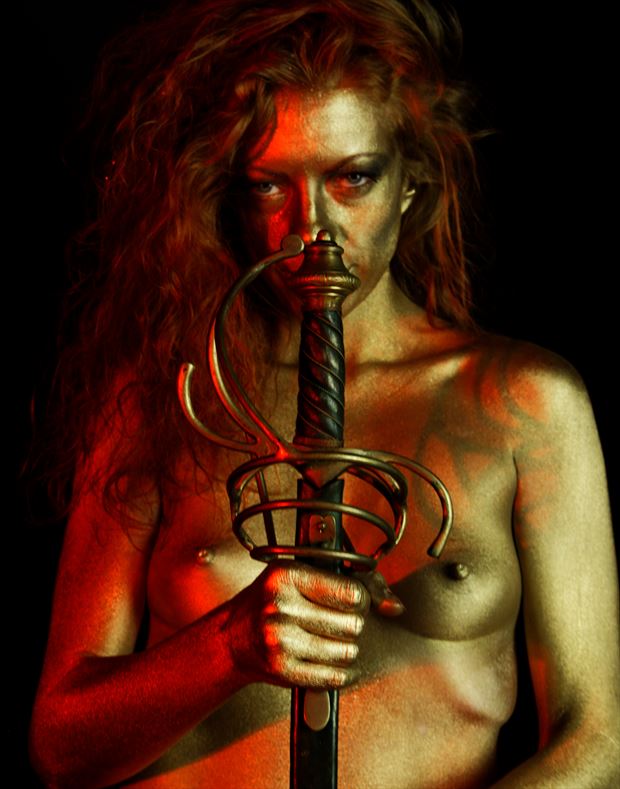 golden sword bearer artistic nude photo by photographer fred scholpp photo