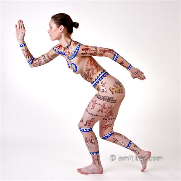 greek athlete iii body painting artwork by photographer bodypainter