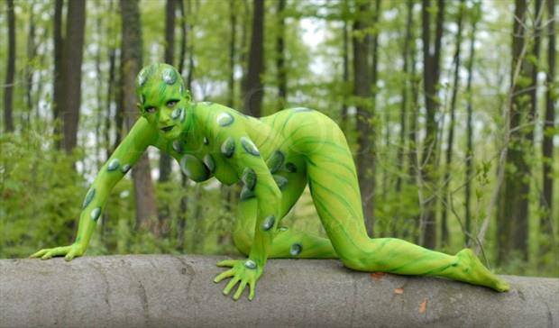 green drops artistic nude artwork by artist bodyart j d%C3%BCsterwald