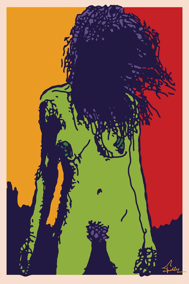 green intensity artistic nude artwork by artist van evan fuller