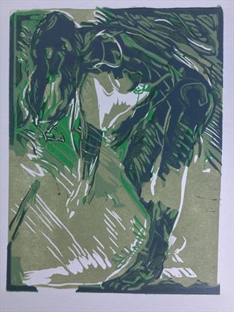 green nude painting or drawing artwork by artist roosvt