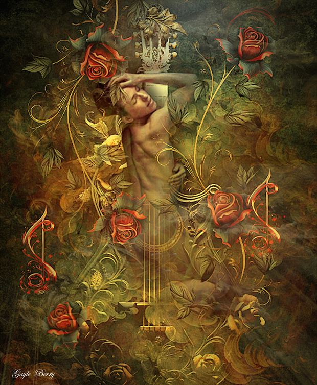 guitar rose artistic nude artwork by artist gayle berry