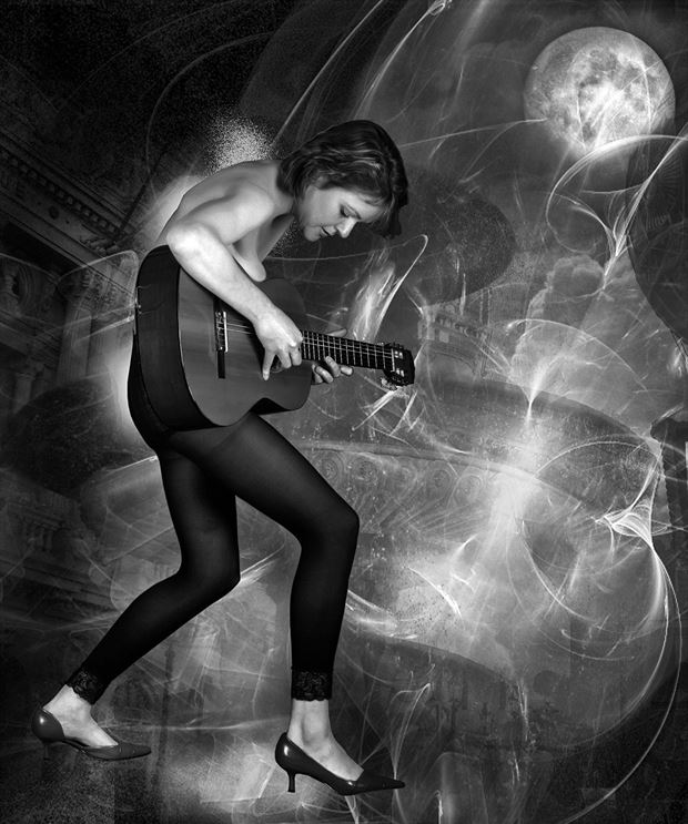 guitar woman lingerie photo by photographer ton de vrind