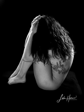 hair and tatoo artistic nude photo by photographer luke horne