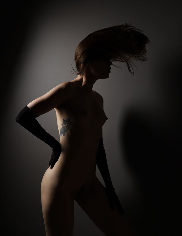 hair flip artistic nude photo by artist jason cambria