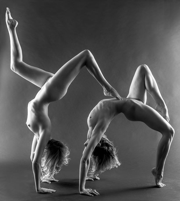 handstand and bridge artistic nude photo by photographer richard maxim