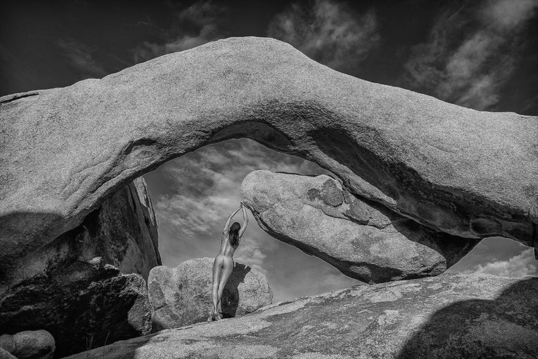 hanging at arch rock artistic nude photo by photographer danwarnerphotography