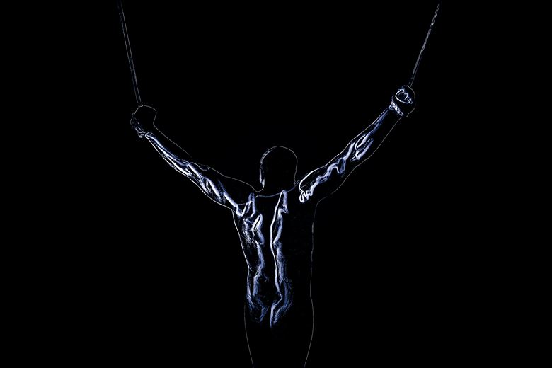 hanging man artistic nude photo by photographer paul wright