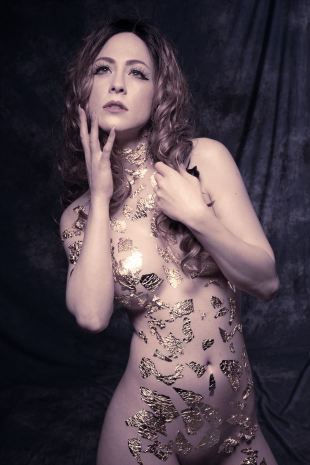 hannah in gold foil artistic nude photo by photographer arthur_steele
