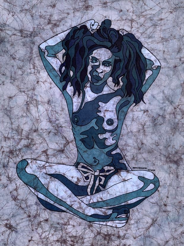 harley quinn blues artistic nude artwork by artist kevin houchin