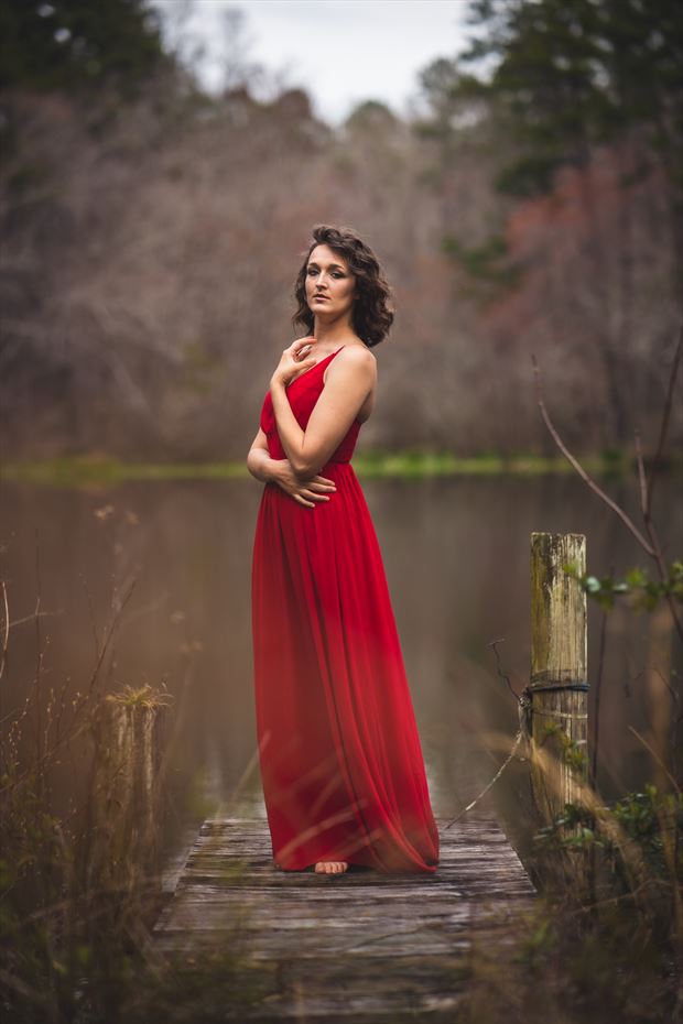 her red dress sensual photo by photographer rhett