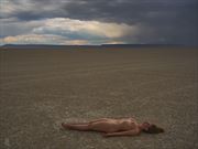 her stillness dances on the playa artistic nude photo by photographer james landon johnson