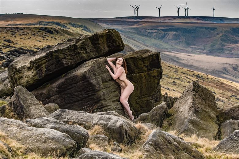 hiding behind the rocks artistic nude artwork by photographer neilh