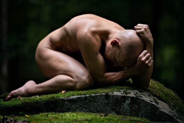 hiding in the open artistic nude photo by model avid light