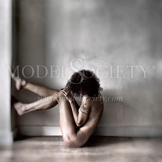 i feel so sad that i want to hide in the corner artistic nude artwork by model ilse peters