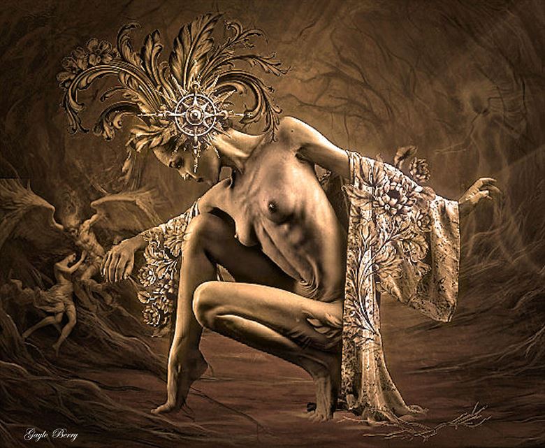in the land of shadows artistic nude artwork by artist gayle berry