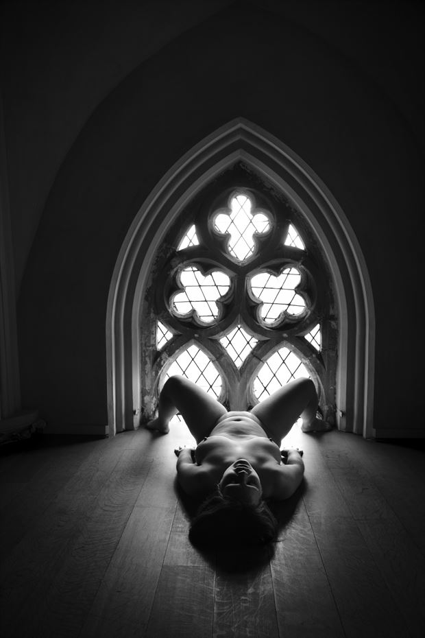 in the name off the church artistic nude artwork by model mila forte