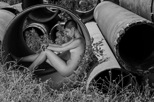 in the pipeline artistic nude photo by photographer philip turner