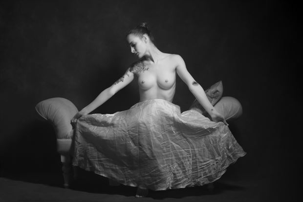infrared vintage style artistic nude photo by model ayeonna gabrielle
