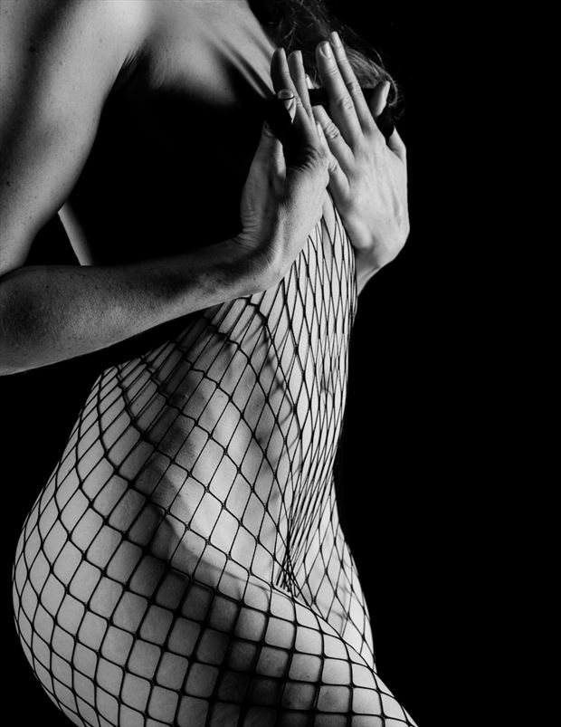 isabella in fishnet 3 artistic nude photo by photographer brian cann