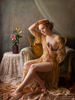ivory flame with lilies artistic nude photo by photographer lawrencesview