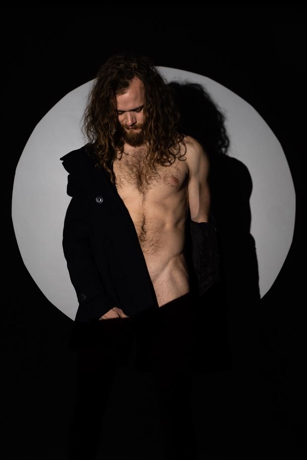 jacket spotlight self portrait artistic nude photo by model benjamin hull