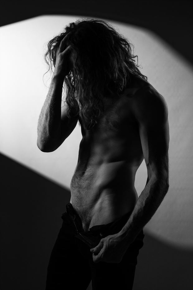 jeans self portrait artistic nude photo by model benjamin hull