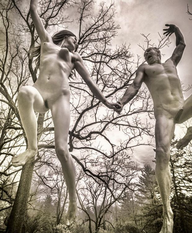 jumping artistic nude photo by artist artfitnessmodel