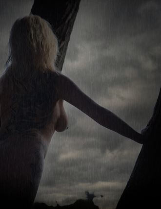 kathy in the rain artistic nude photo by photographer john matthews