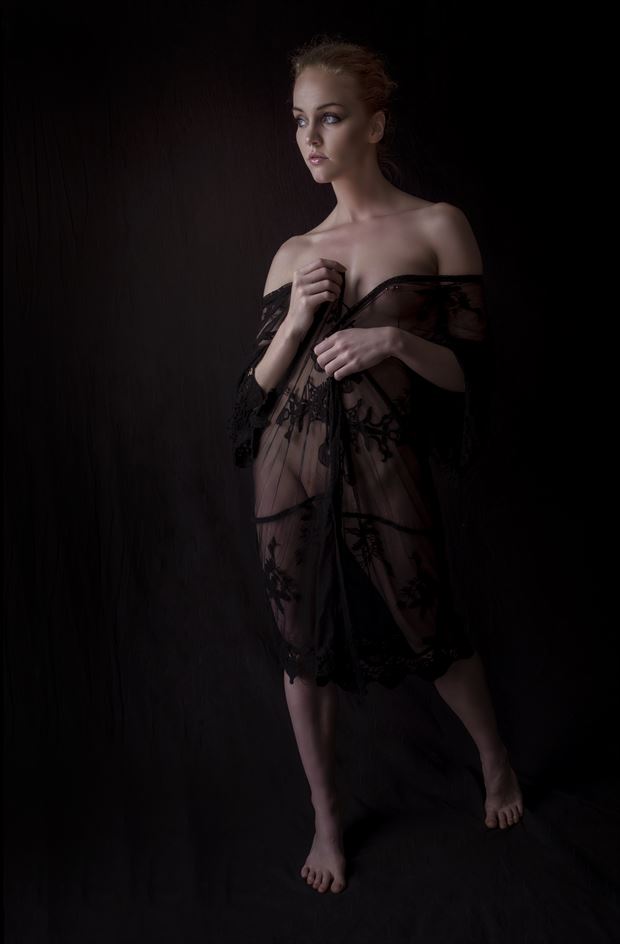 kay in sheer cloak artistic nude photo by artist kevin stiles