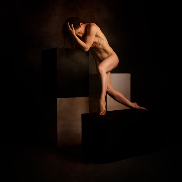 keira and her abs on the boxes artistic nude photo by photographer doc list