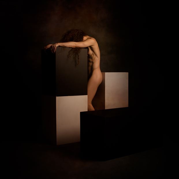 keira hugging the boxes artistic nude photo by photographer doc list