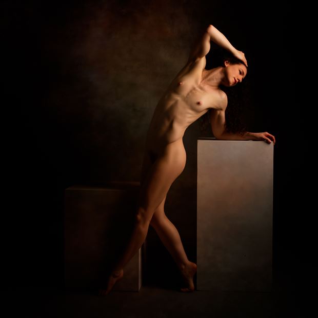 keira twisting on the boxes artistic nude photo by photographer doc list