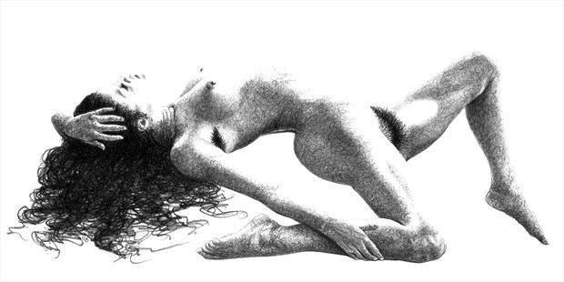 kelsey sunbathing artistic nude artwork by artist subhankar biswas