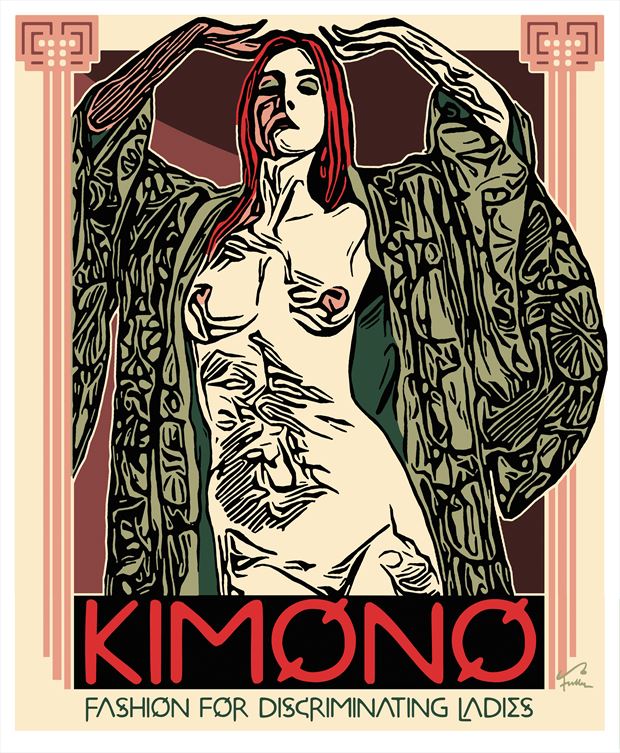 kimono artistic nude artwork by artist van evan fuller