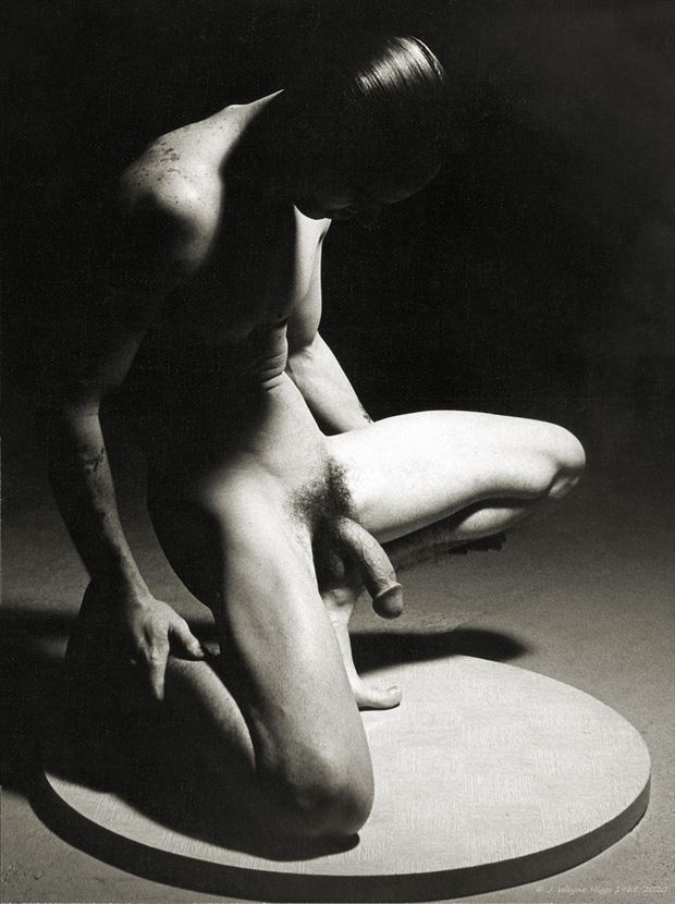 kneeling male nude 1968 artistic nude photo by photographer j wayne