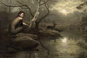 kristina and the forest landscape in the moonlight artistic nude artwork by photographer stefanoesse