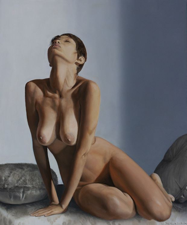 la caresse de l instant artistic nude artwork by artist jean pierre leclercq
