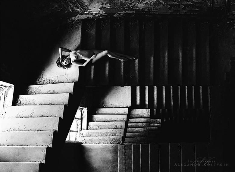 ladder Artistic Nude Artwork by Photographer Alexandr  Kostygin