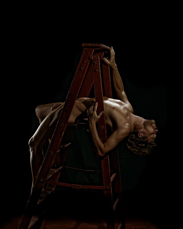 ladder artistic nude photo by model robert p