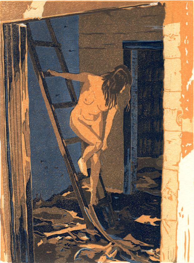ladder painting or drawing artwork by artist roosvt