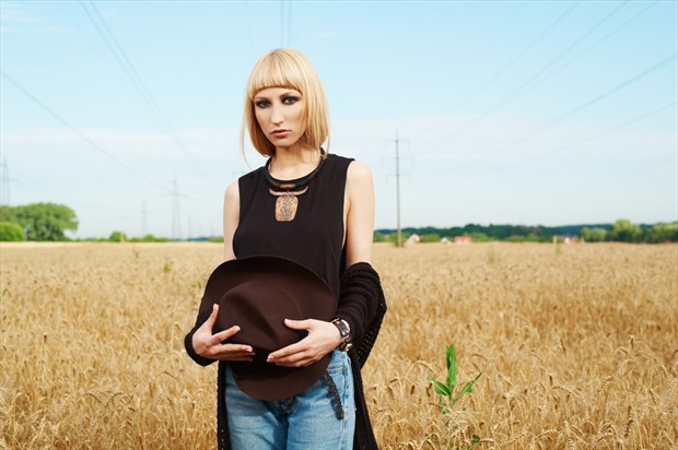 lady in fields Nature Photo by Artist dmitryzubarev