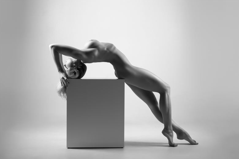 lady on the box artistic nude artwork by photographer dk artistics