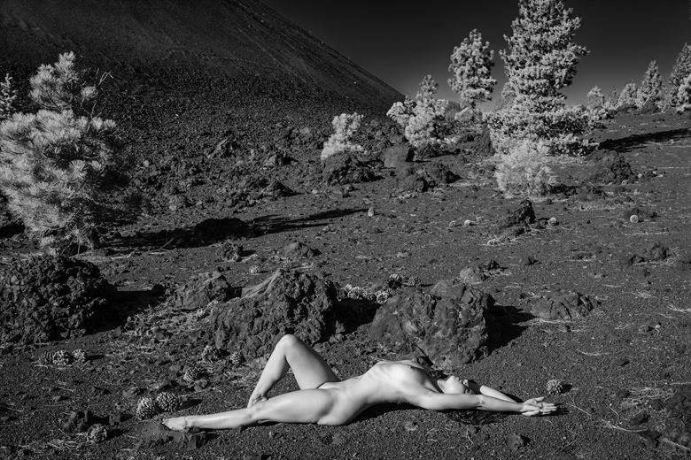 lava field at sunrise artistic nude photo by photographer philip turner