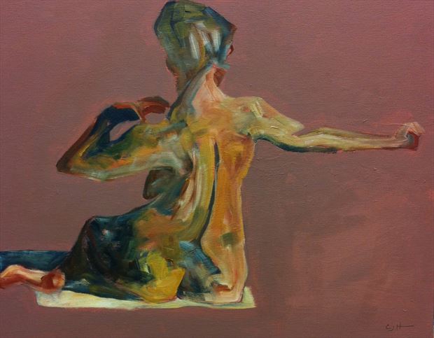 leaning model artistic nude artwork by artist chris j hodge