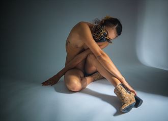 leopard boots artistic nude photo by photographer full bleed image