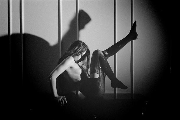 light and shadow artistic nude photo by model jayde on film