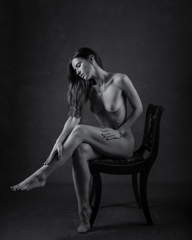 lily in chair 2 artistic nude photo by photographer cal photography